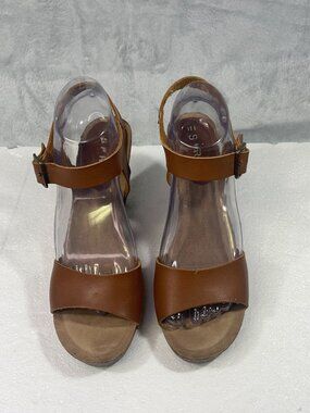 Sprit Wedges women's size 9 Hana Brown Wedge Sandals Buckle Strap